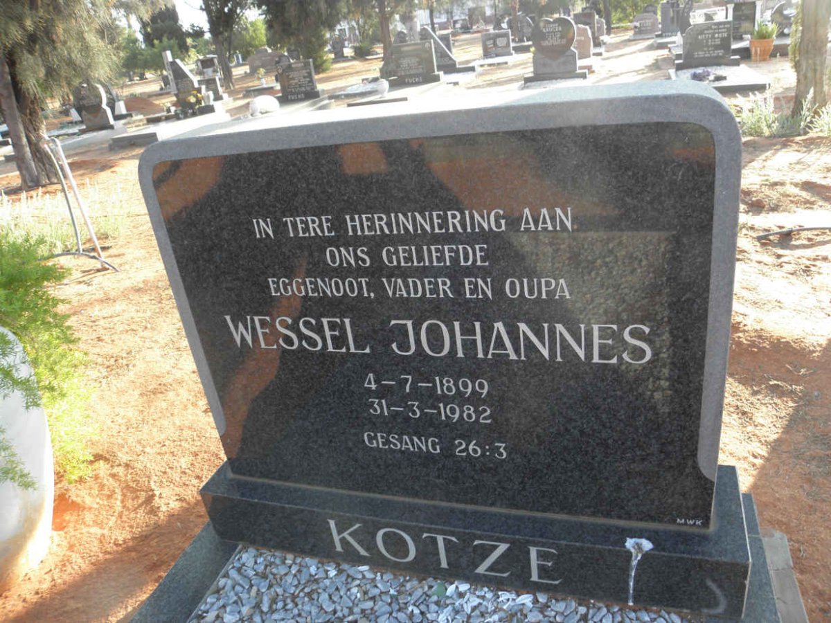 KOTZE Wessel Johannes 1899-1982