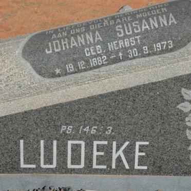 LUDEKE Johanna Susanna nee HERBST 1882-1973