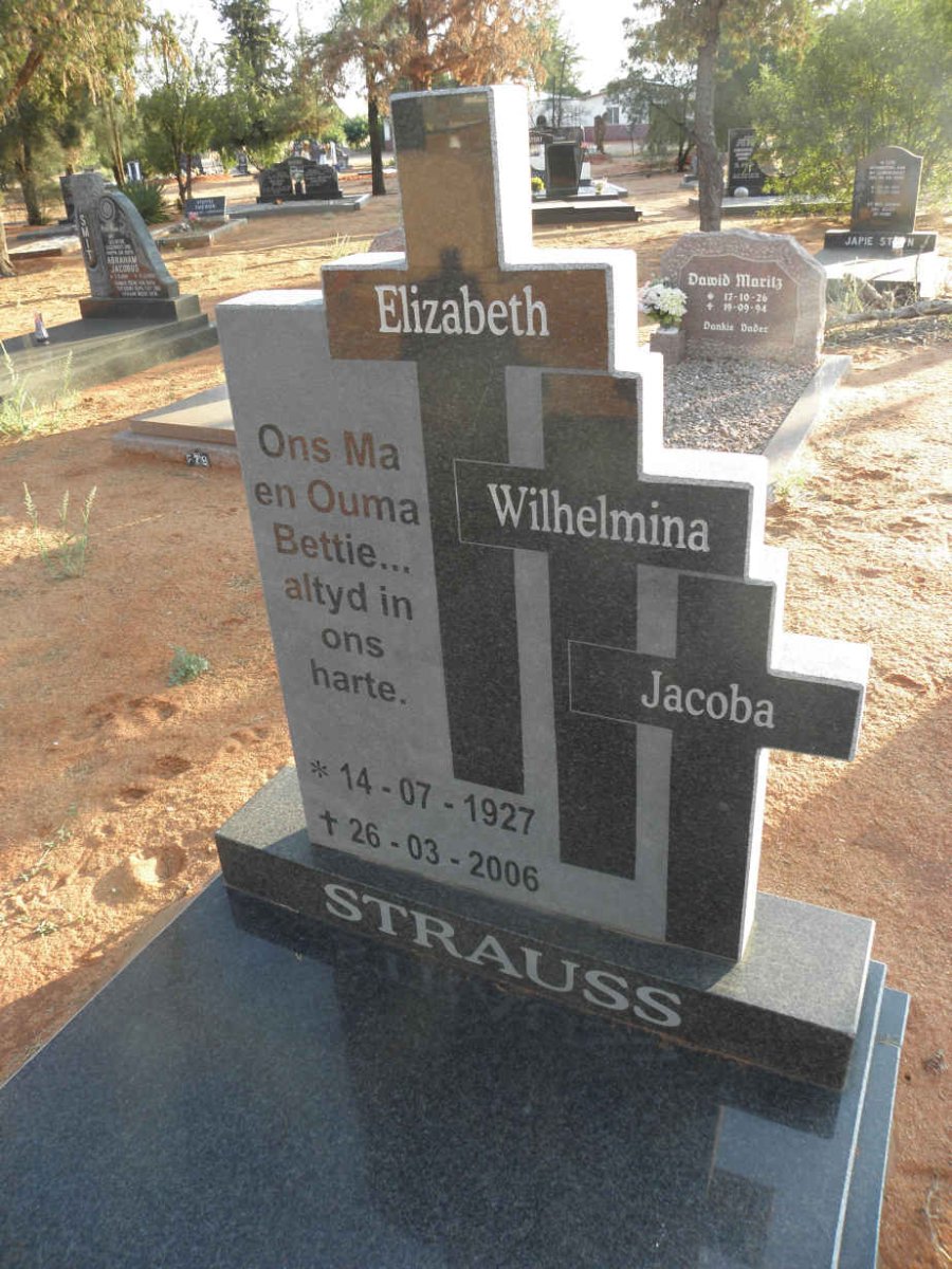 STRAUSS Elizabeth Wilhelmina Jacoba 1927-2006
