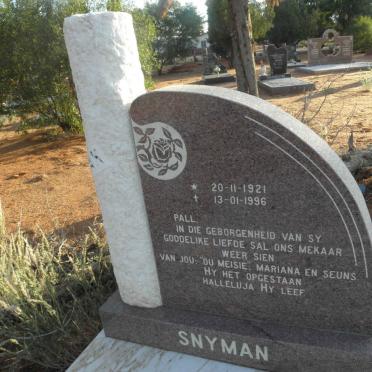SNYMAN ?ak 1921-1996
