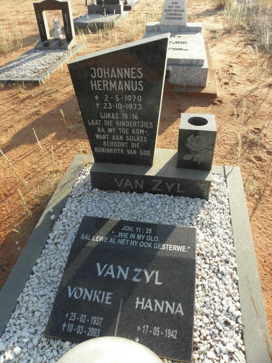 ZYL Johannes Hermanus, van 1970-1973 :: VAN ZYL Vonkie 1937-2003 & Hanna 1942-