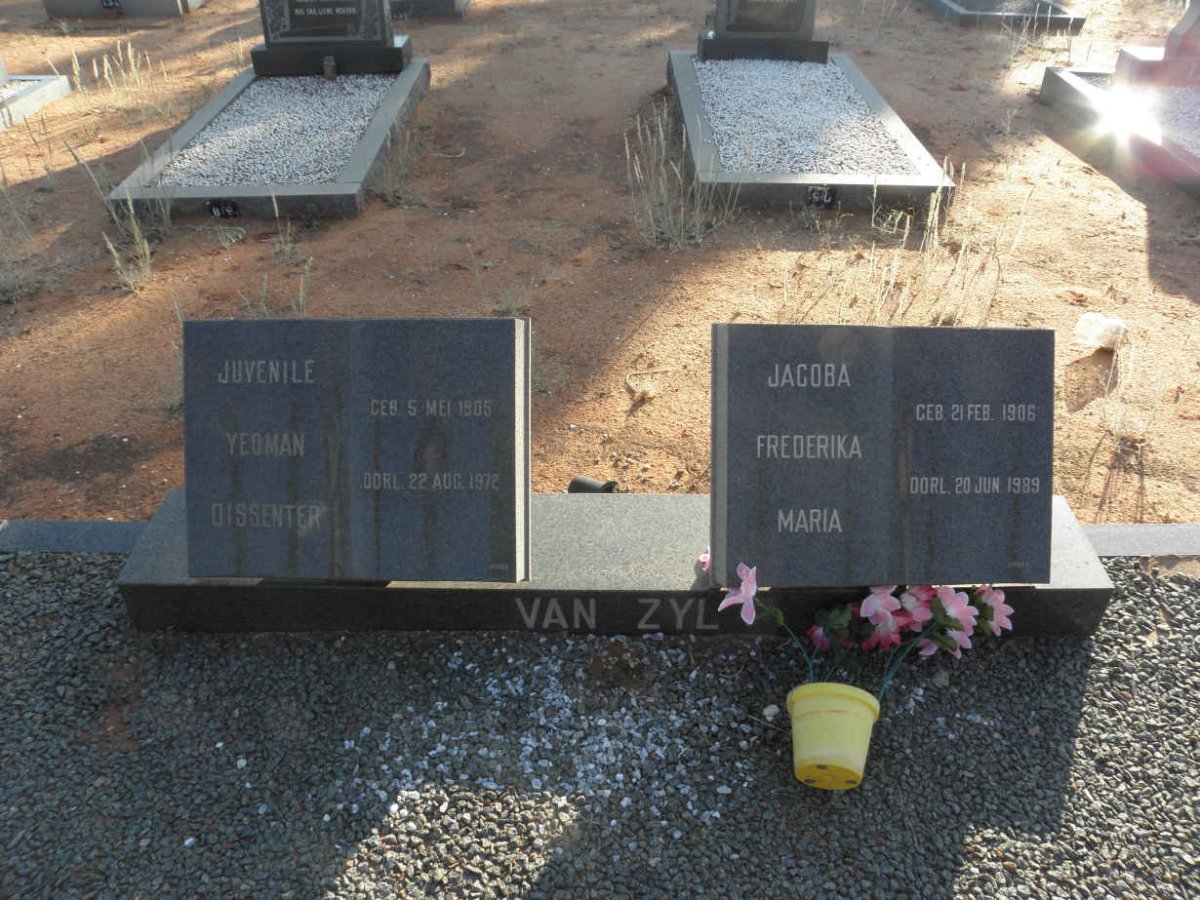 ZYL Juvenile Yeoman Dissenter, van 1905-1972 & Jacoba Frederika Maria 1906-1989