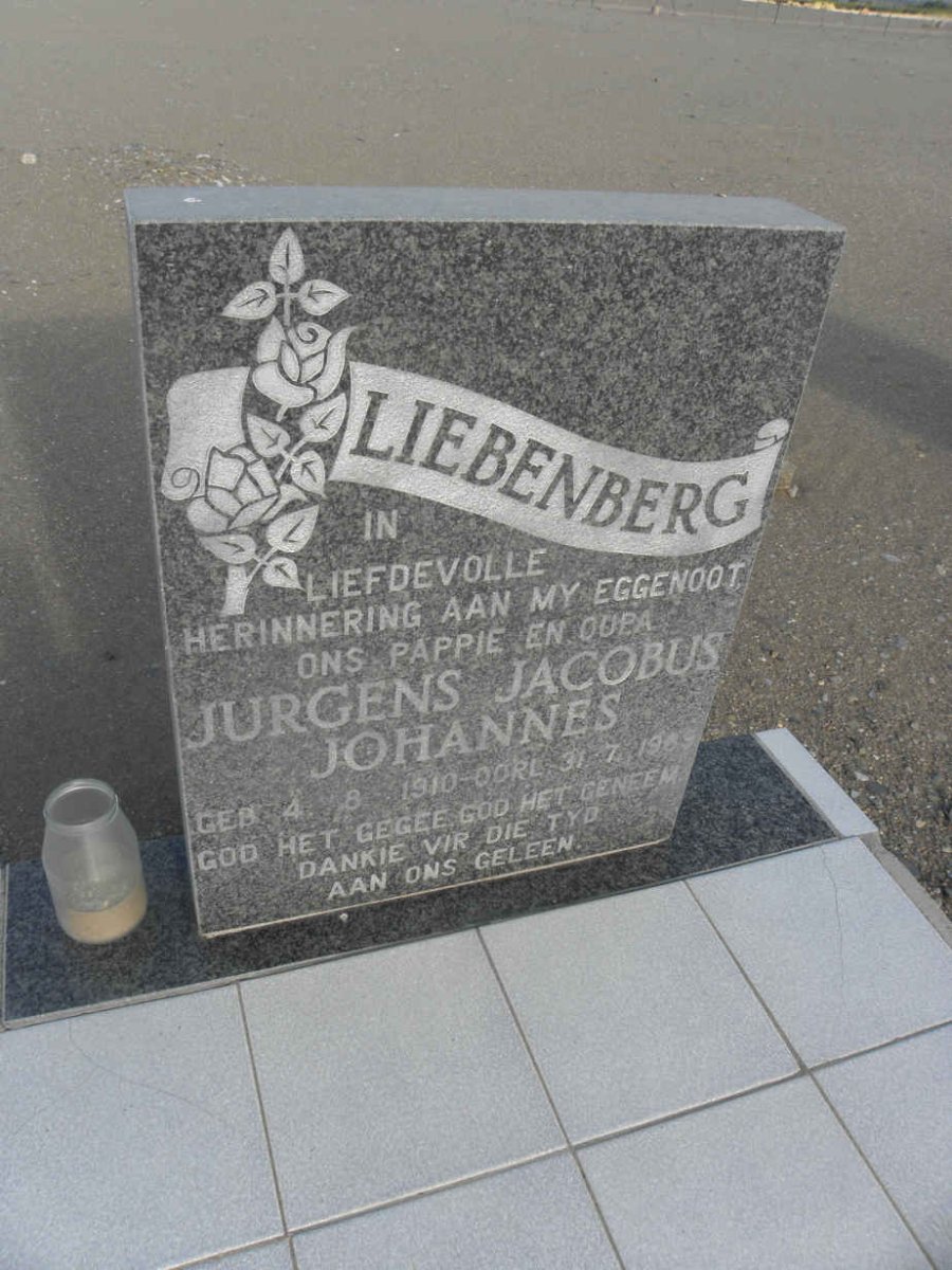 LIEBENBERG Jurgens Jacobus Johannes 1910-1983