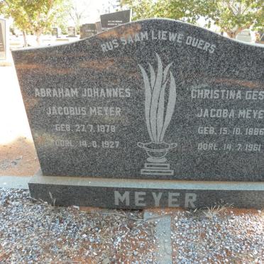 MEYER Abraham Johannes Jacobus 1878-1927 &amp; Christina Gesina Jacoba 1886-1961