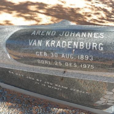 KRADENBURG Arend Johannes, van 1893-1975