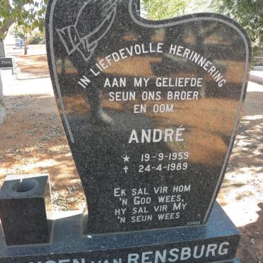RENSBURG Andre, Jansen van 1959-1989