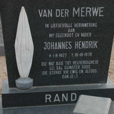 MERWE Johannes Hendrik, van der 1927-1978