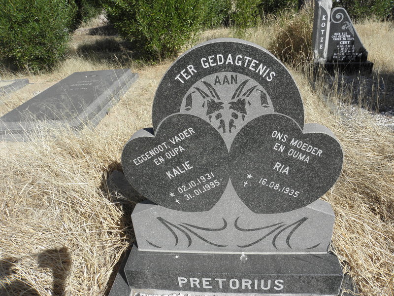 PRETORIUS Kalie 1931-1995 & Ria 1935-