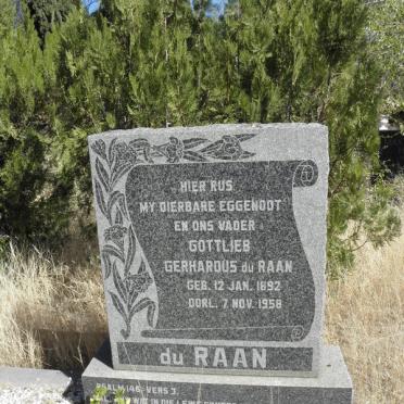 RAAN Gottlieb Gerhardus, du 1892-1958