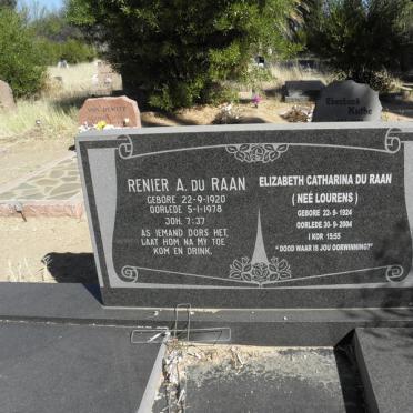 RAAN Renier A., du 1920-1978 &amp; Elizabeth Catharina LOURENS 1924-2004