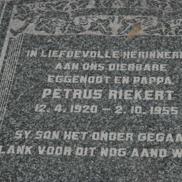 RIEKERT Petrus 1920-1955