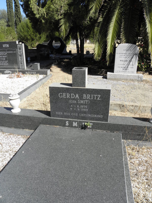 BRITZ Gerda nee SMIT 1956-1989