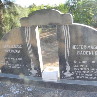 BADENHORST Frans Hendrik 1911-1975 &amp; Hester Magrietha HOUGH 1915-1966