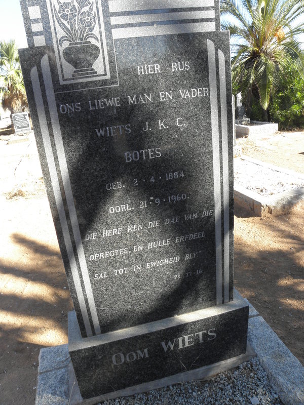 BOTES Wiets J.K.C. 1884-1960