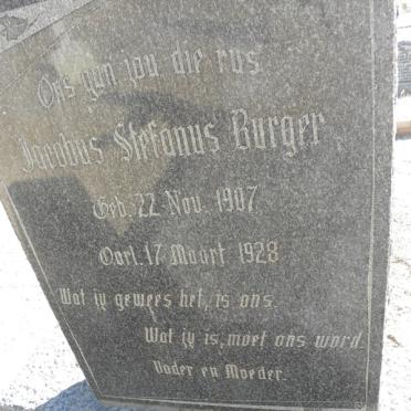 BURGER Jacobus Stefanus 1907-1928