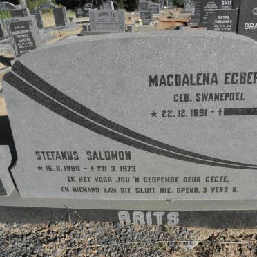 BRITS Stephanus Salomon 1890-1973 &amp; Magdalena Egberta SWANEPOEL 1891-