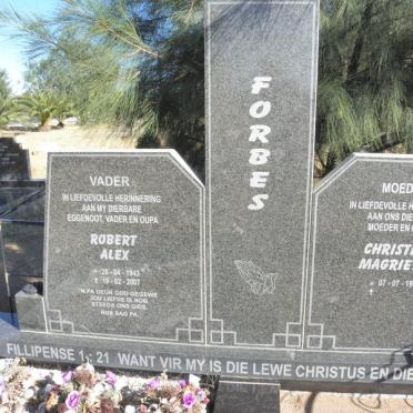 FORBES Robert Alex 1943-2007 &amp; Christina Magrietha 1948-