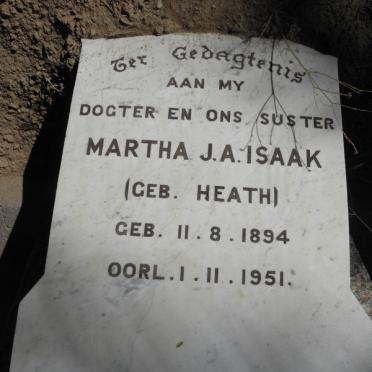 ISAAK Martha J.A. nee HEATH 1894-1951