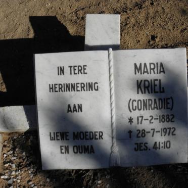KRIEL Maria geb CONRADIE 1882-1972
