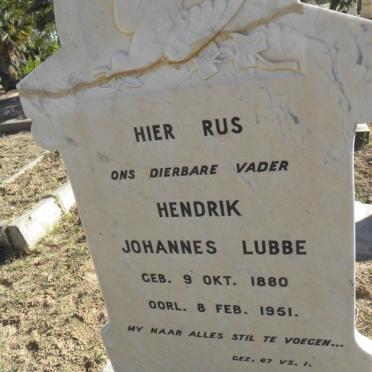 LUBBE Hendrik Johannes 1880-1951