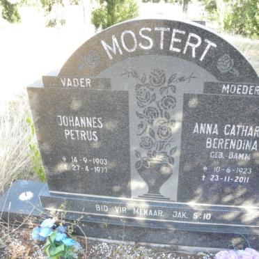 MOSTERT Johannes Petrus 1903-1977 &amp; Anna Catharina Berendina BAMM 1923-2011