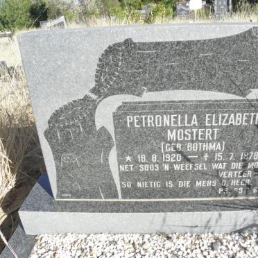 MOSTERT Petronella Elizabeth nee BOTHMA 1920-1978