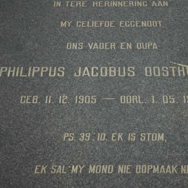 OOSTHUIZEN Philippus Jacobus 1905-1978