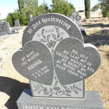RENSBURG Hanna, Jansen van 1943-1991