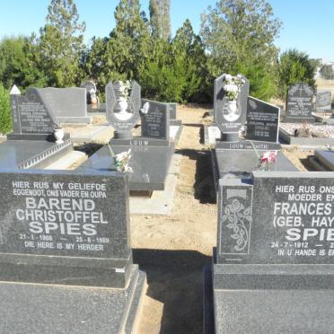 SPIES Barend Christo 1908-1989 &amp; Frances Annie HAYWARD 1912-1998