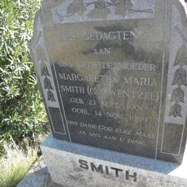 SMITH Margaretha Maria nee WENTZEL 1900-1959