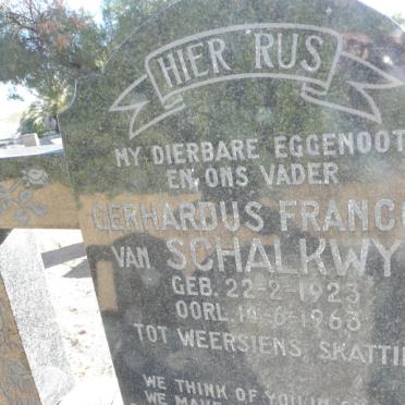 SCHALKWYK Gerhardus Francois, van 1923-1963
