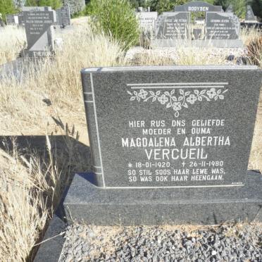 VERCUEIL Magdalena Albertha 1920-1980