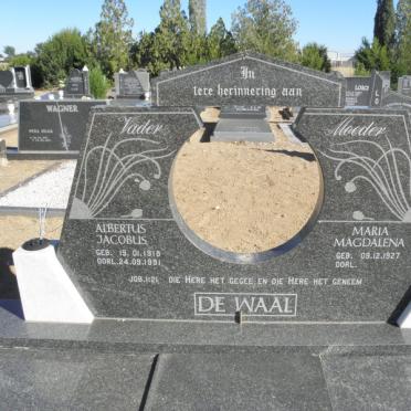 WAAL Albertus Jacobus, de 1918-1991 &amp; Maria Magdalena 1927-