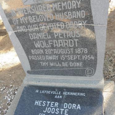 WOLFAARDT Daniel Petrus 1878-1954 :: JOOSTE Hester Dora nee WOLFAARDT 1918-1996