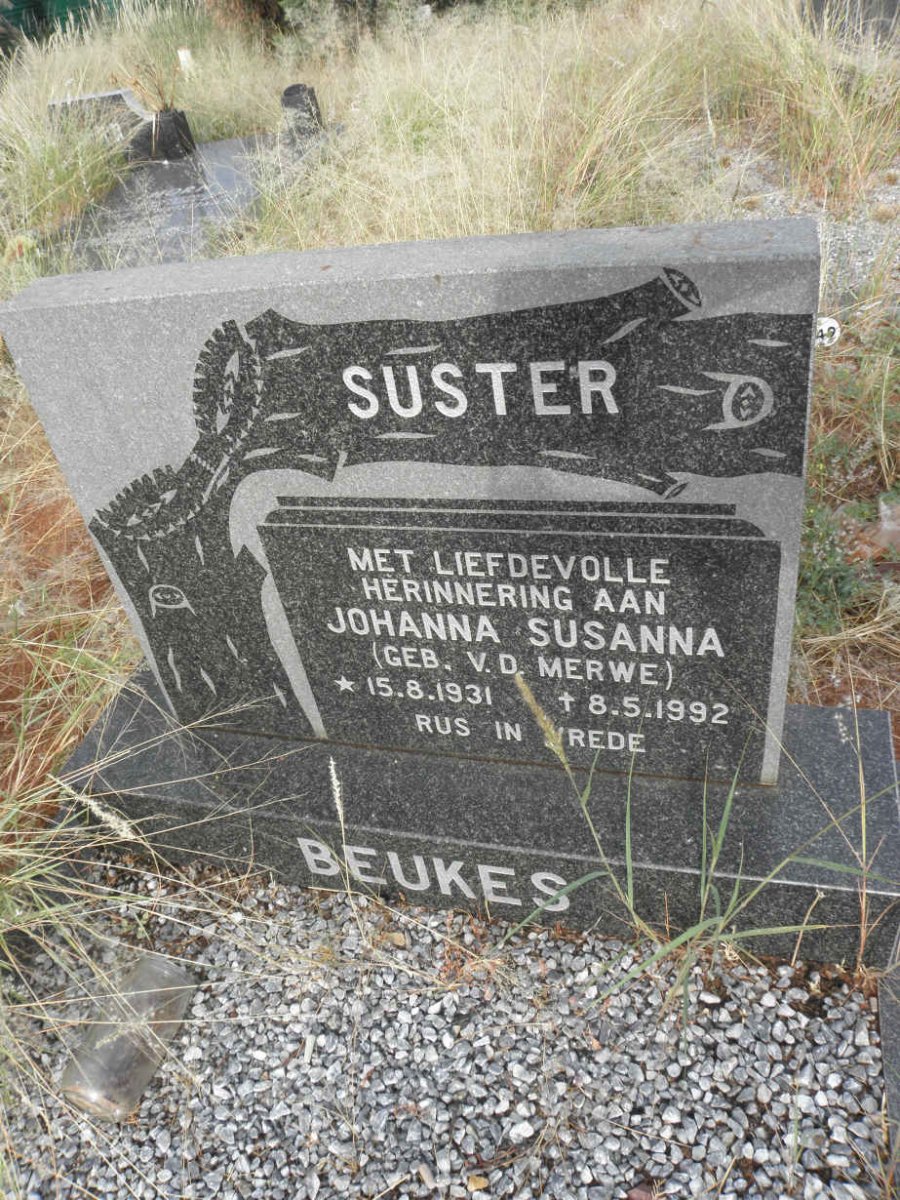BEUKES Johanna Susanna nee v.d. MERWE 1931-1992