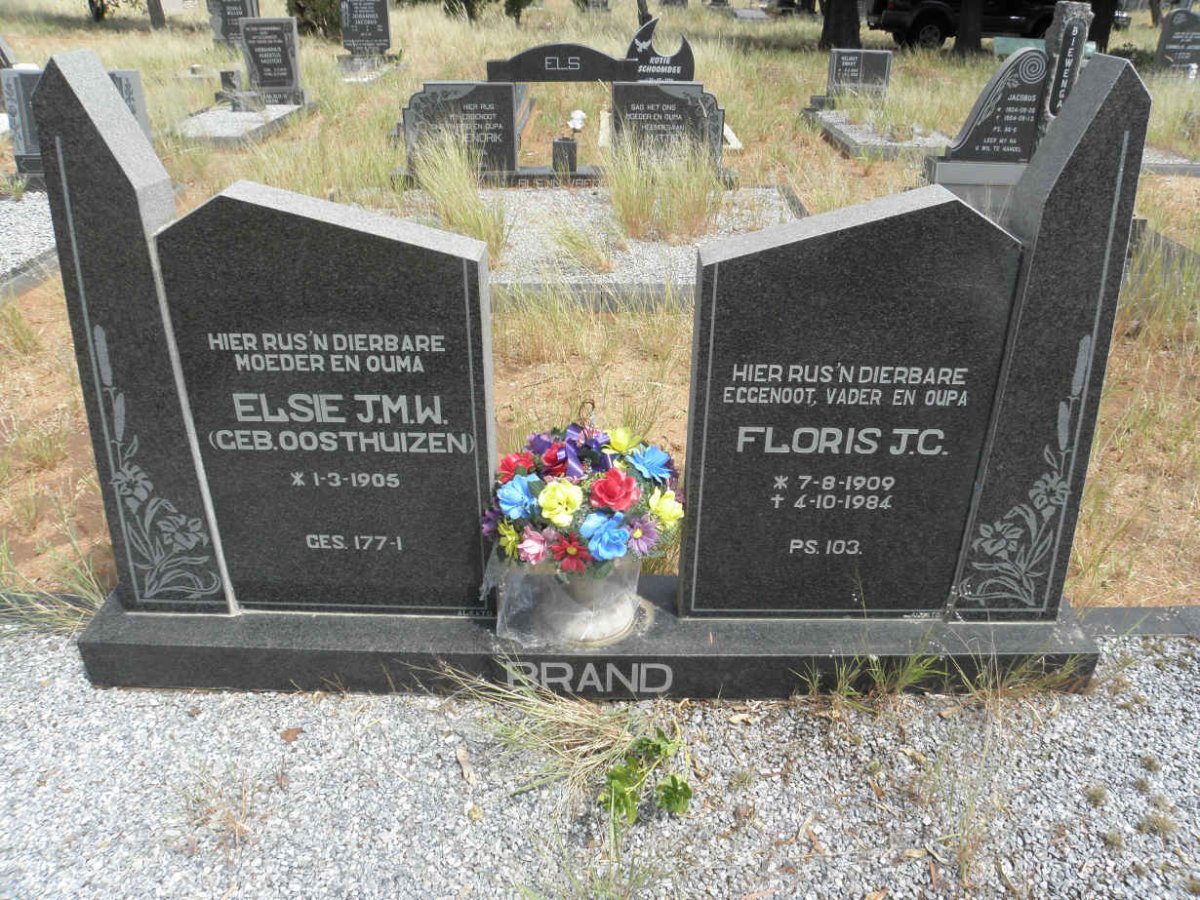 BRAND Floris J.C. 1909-1984 & Elsie J.M.W. OOSTHUIZEN 1905-