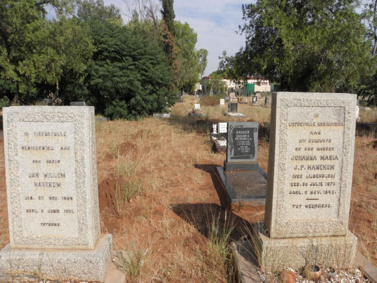 HANEKOM Jan Willem 1866-1951 & Johanna Maria J.P. LIEBENBERG 1870-1942