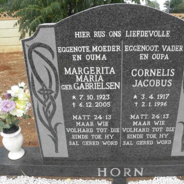 HORN Cornelis Jacobus 1917-1996 &amp; Margerita Maria GABRIELSEN 1923-2005