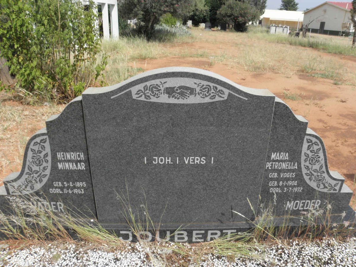JOUBERT Heinrich Minnar 1895-1963 & Maria Petronella VOGES 1904-1972