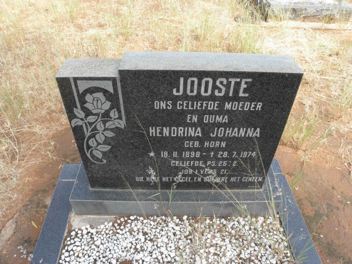 JOOSTE Hendrina Johanna nee HORN 1898-1974