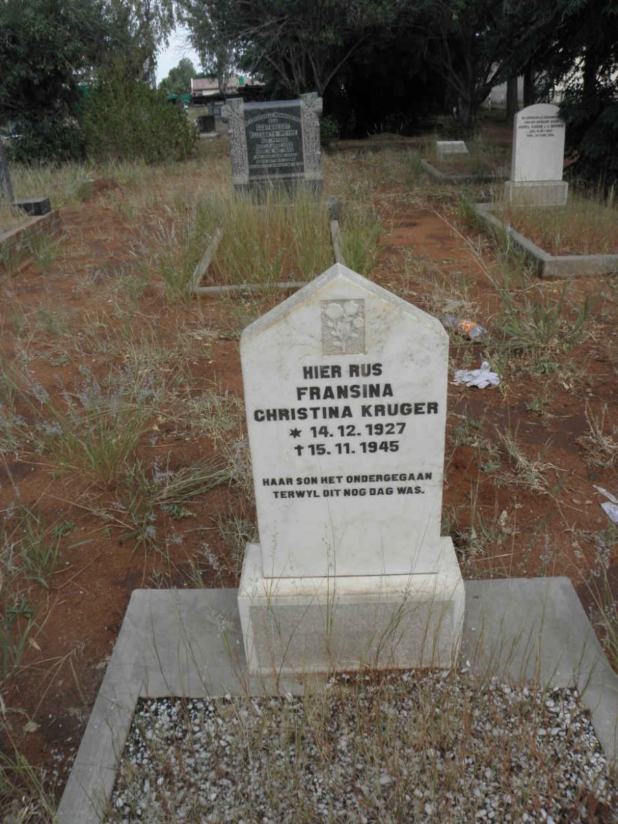 KRUGER Fransina Christina 1927-1945