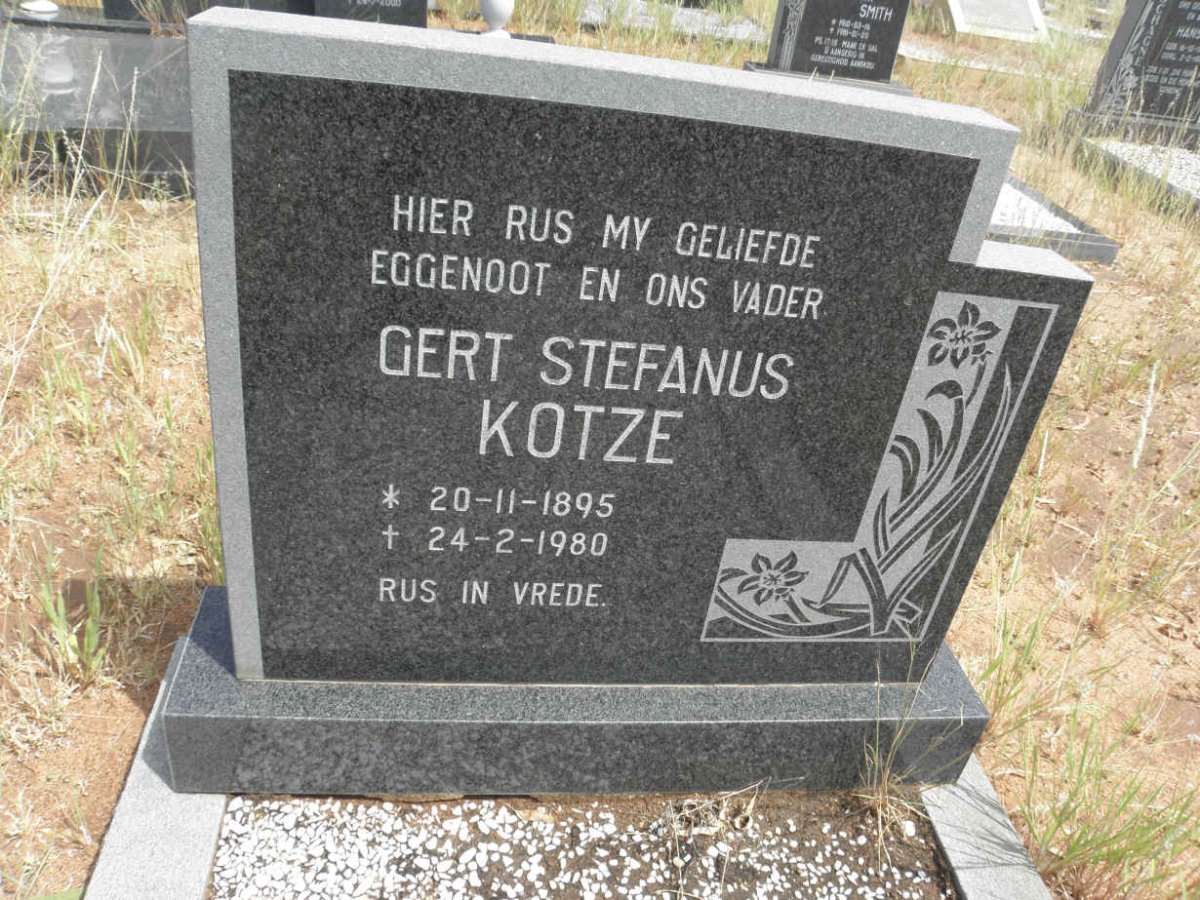 KOTZE Gert Stefanus 1895-1980