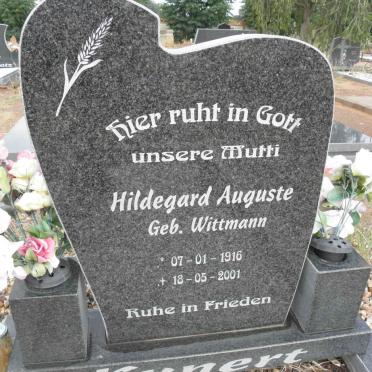 KUNERT Hildegard Auguste nee WITTMANN 1916-2001