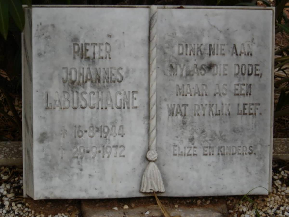 LABUSCHAGNE Pieter Johannes 1944-1972