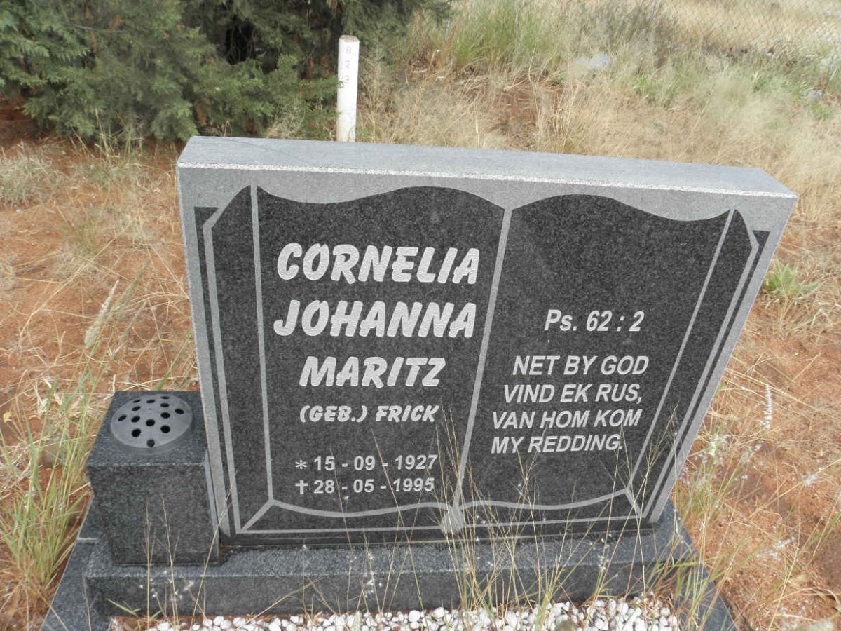 MARITZ Cornelia Johanna nee FRICK 1927-1995