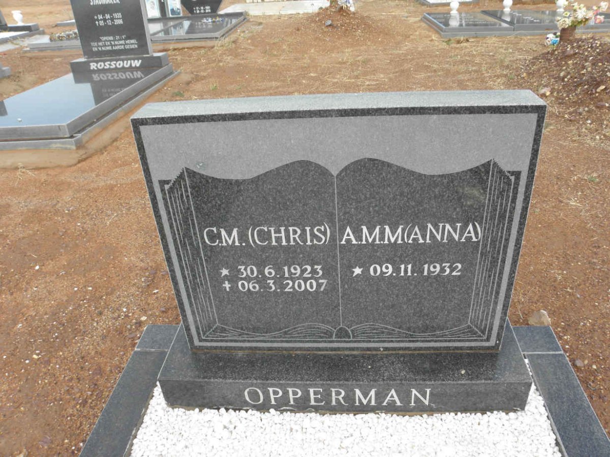 OPPERMAN C.M. 1923-2007 & A.M.M. 1932-