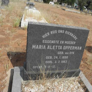 OPPERMAN Maria Aletta nee van DYK 1898-1963