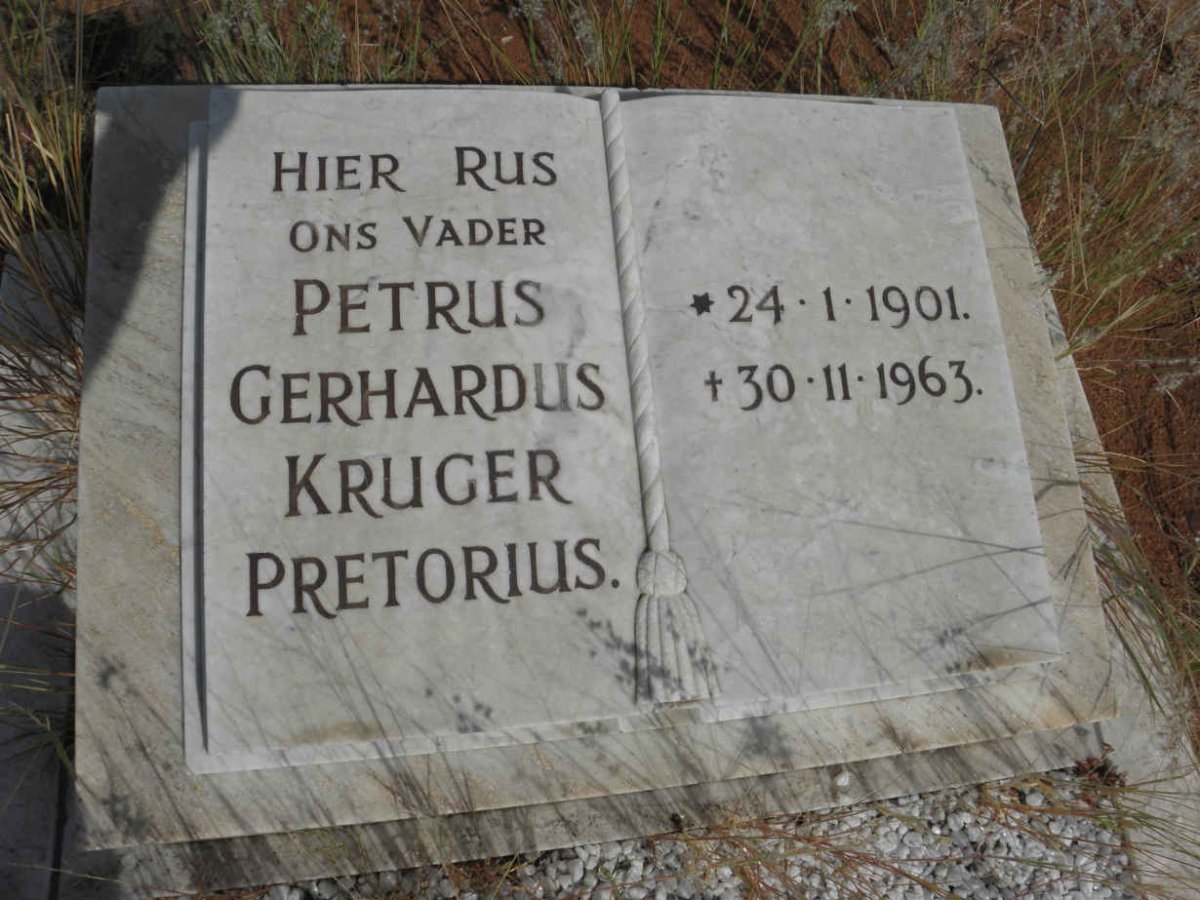 PRETORIUS Petrus Gerhardus Kruger 1901-1963