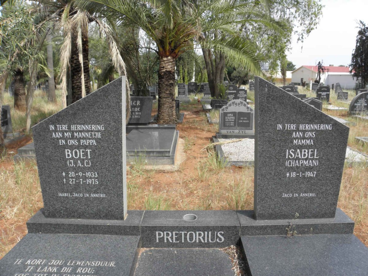 PRETORIUS J.A.C. 1933-1975 &amp; Isabel CHAPMAN 1947-