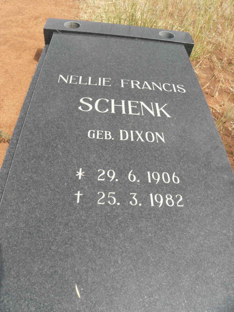 SCHENK Nellie Francis nee DIXON 1906-1982